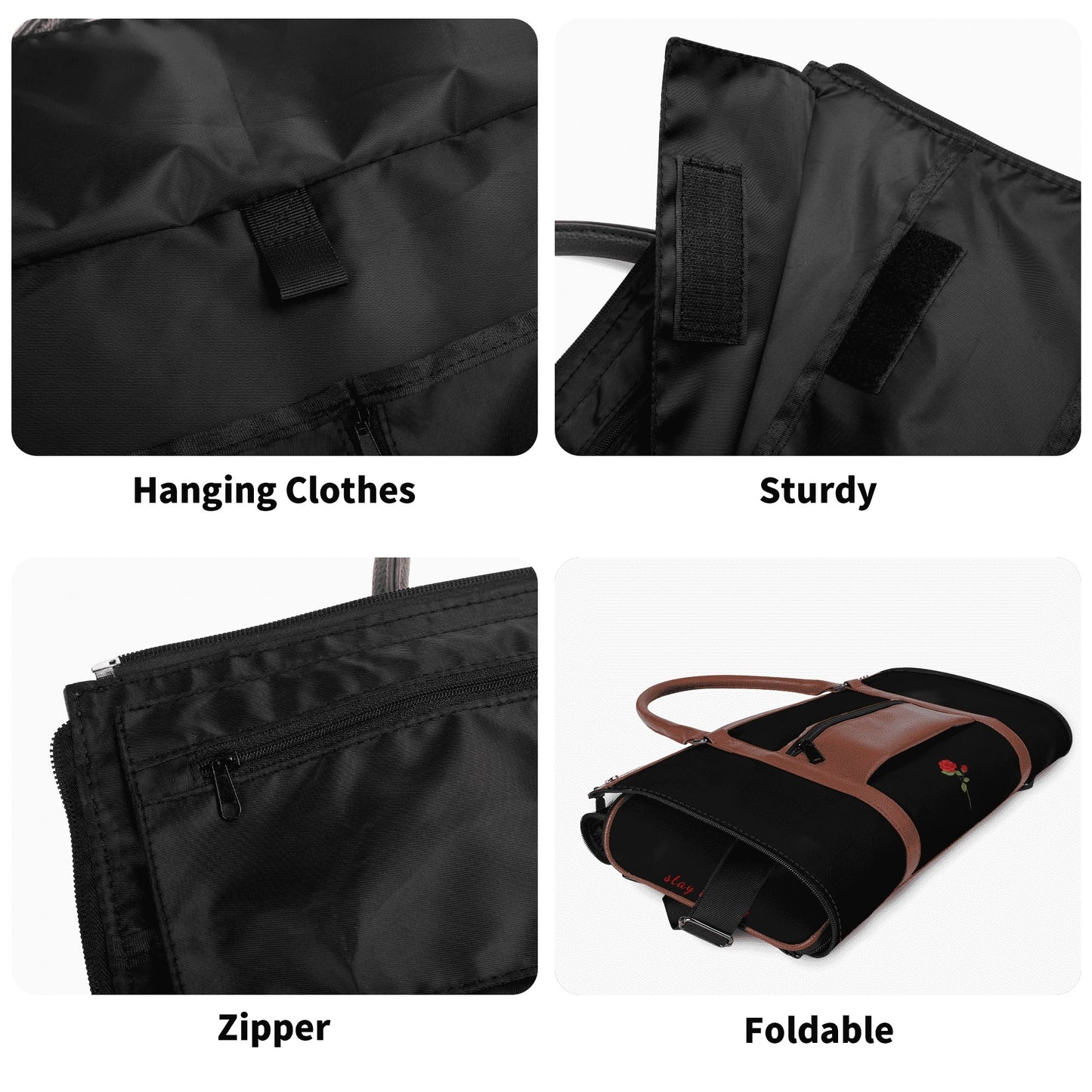 Leather Duffle full of love Bag Foldable