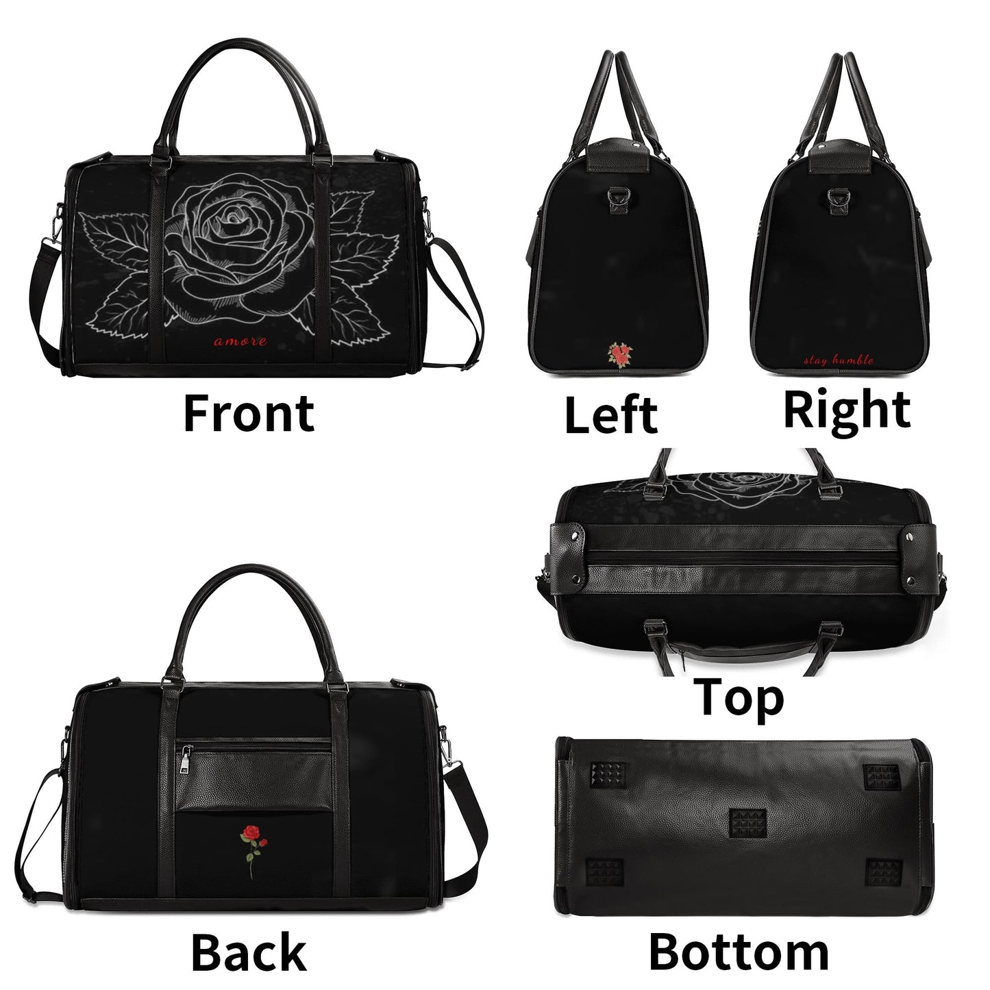 Leather Duffle full of love Bag Foldable