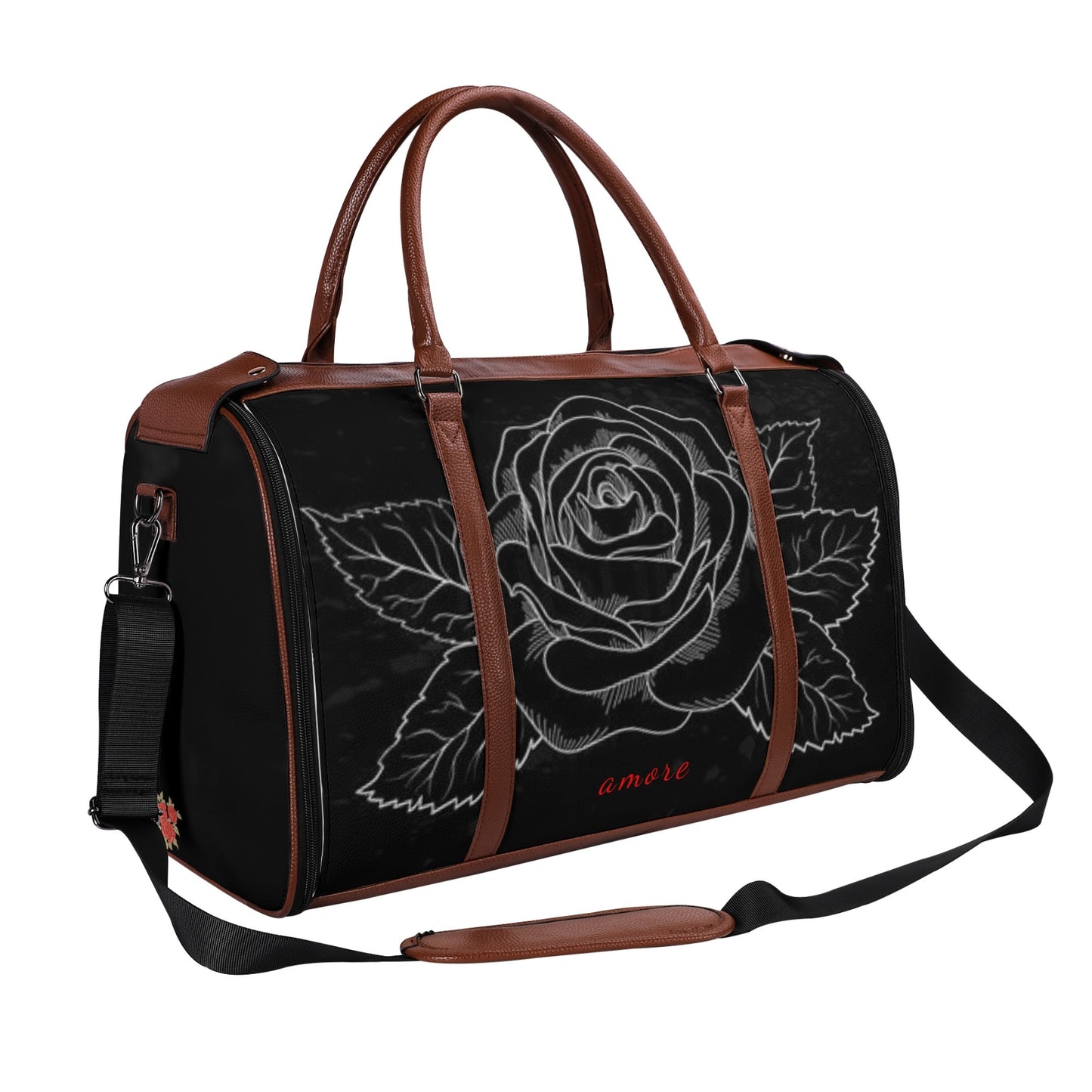 Leather Duffle full of love Bag Foldable