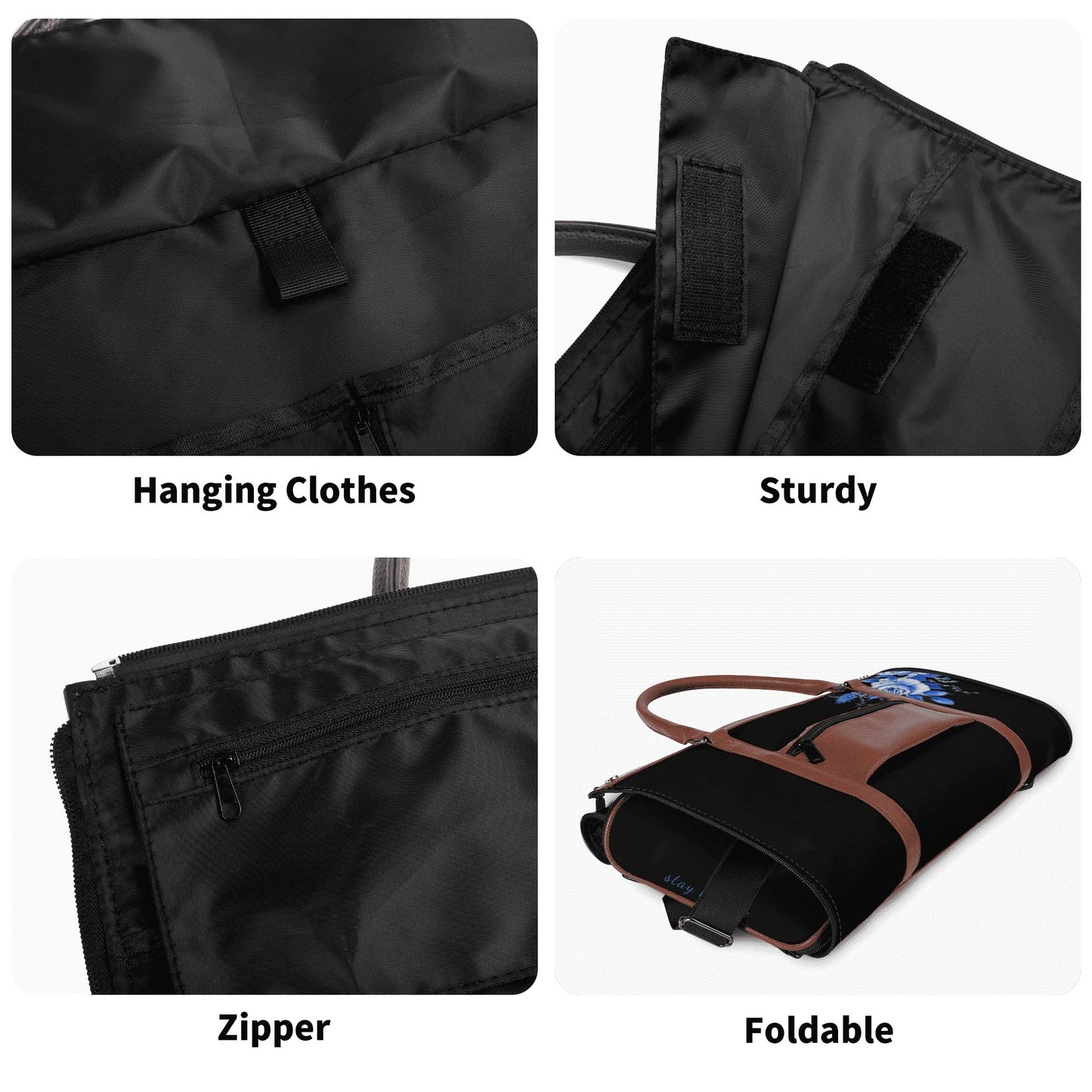 Leather Duffle full of love  Bag Foldable